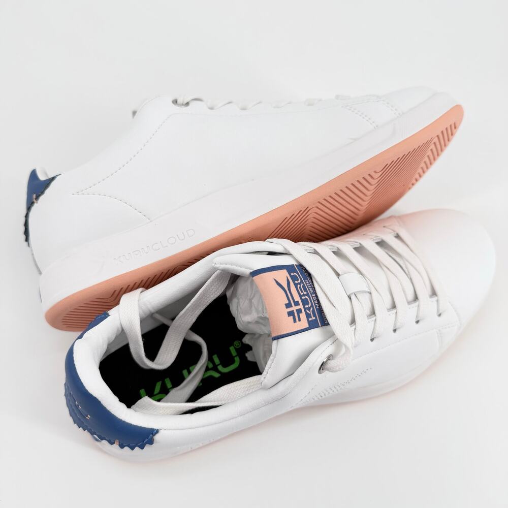 KURU ROAM Women's 8.5 White Leather Sneakers NIB Plantar Fasciitis Arch Support - Picture 6 of 11